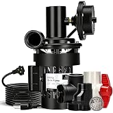 Automatic Utility Sink Pump Includes Check Valve Ball Valve &amp; Filter Valve | 1/3HP Gravity-Free Sink Drain Pump Installed Directly Under Sink for Laundry, Basement &amp; Kitchen, 22GPM 115V