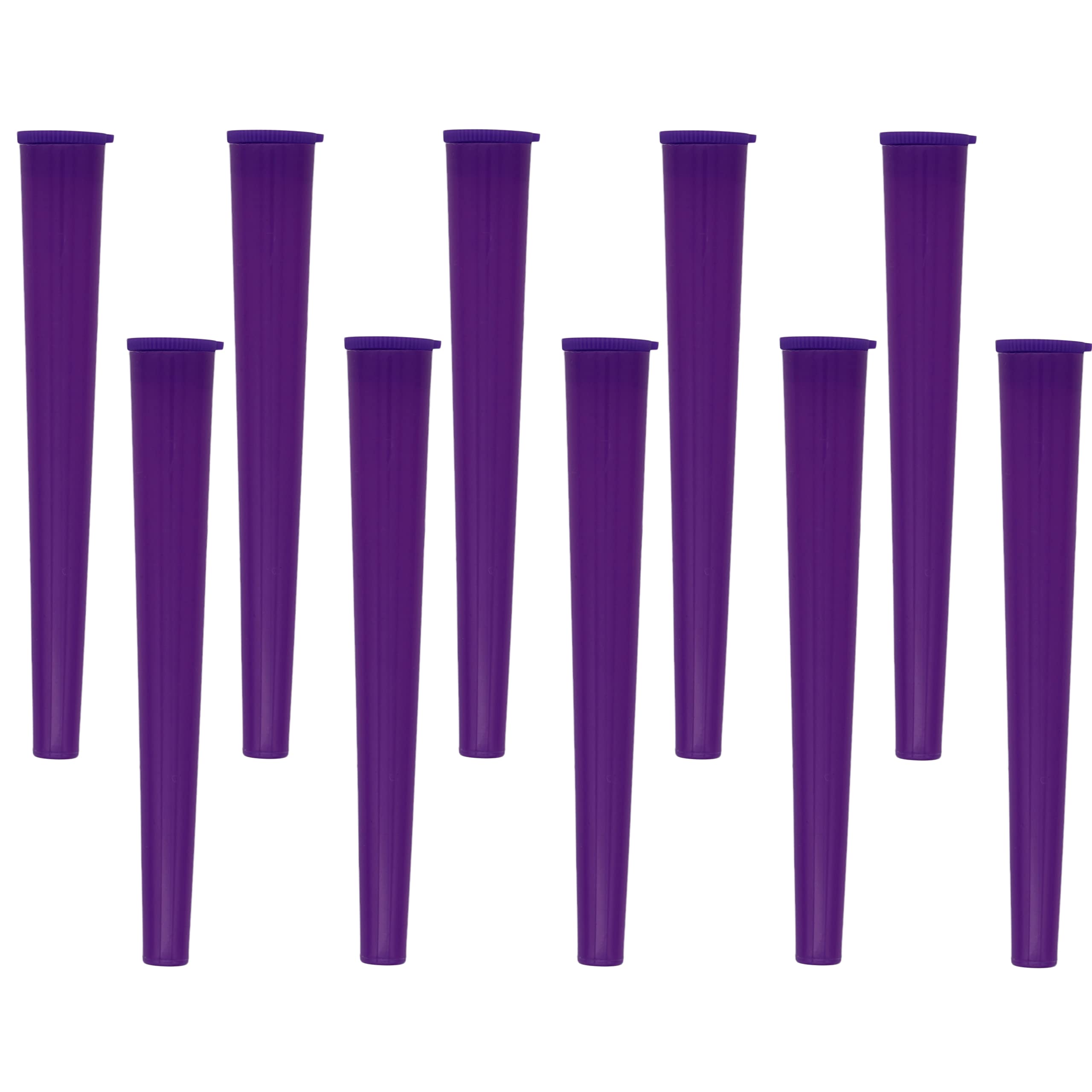 Cherry-on-Top King Size Cone Holder Air Tight Hard Plastic Tube Smoking Rolling Cig Tube, 10 Holder, Purple Solid