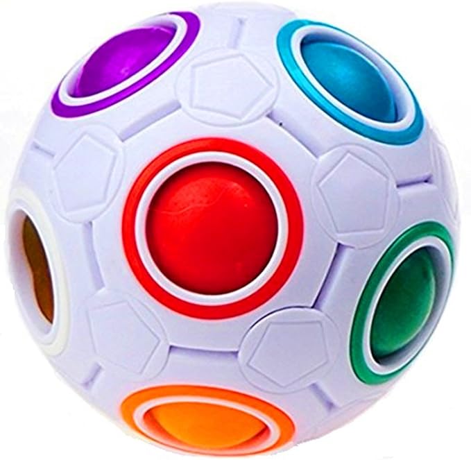 CuberSpeed YJ Puzzle Rainbow Ball Magic Cube with Plastic Case