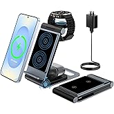 Wireless Charger for Samsung 3 in 1 Wireless Charging Station Foldable Wireless Charger Stand for Samsung S25 Ultra S24 S23 S22 Z Flip Z Fold 7 6 5 4 3 for Galaxy Watch 8/7/6/5/4/ Galaxy Buds