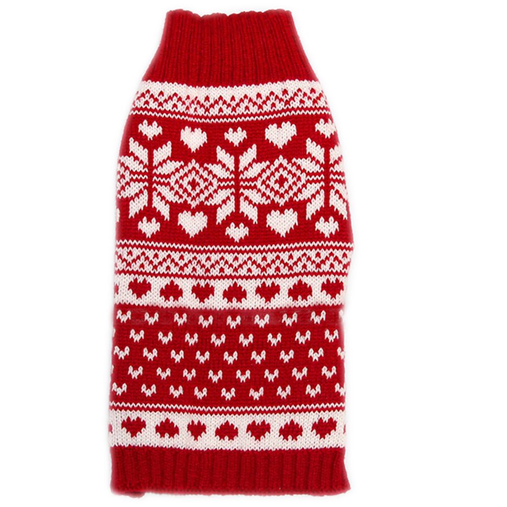 Tangpan Classic Red Snow Pro Pet Turtleneck Dog Sweater Puppy Kitten Cats Apparel Clothes Size M