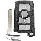 TOP-VIGOR Keyless Entry Remote Control Car Key Fob Replacement Compatible with BMW 7 Series 745i 745Li 750i 750Li 760i 760Li 2002 2003 2004 2005 2006 2007 2008, 315Mhz Smart Chip 4 Button LX 8766 S