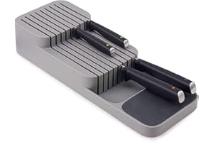 AUMA 9 Slot Knife Block - Drawer Store Kitchen Drawer Organizer Tray for Cutlery and Knives, 2-Tier Holds 9 Knives (Knife Not