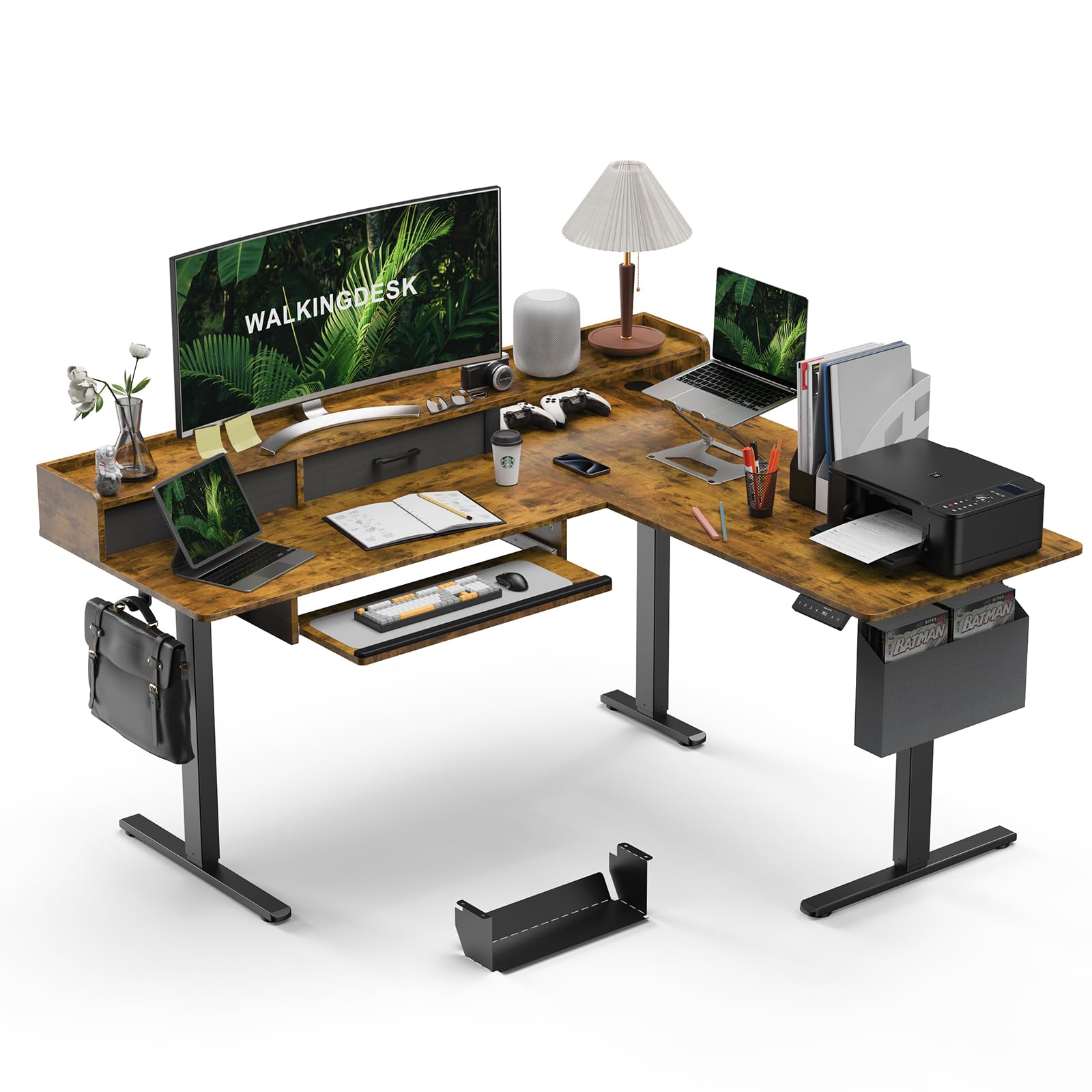 WALKINGDESK 63 Inches Height Adjustable L Shaped