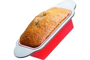 Boxiki Kitchen 9 x 5 Inch Non-Stick Silicone Bread Loaf Pan - Red, BPA Free, Dishwasher Safe