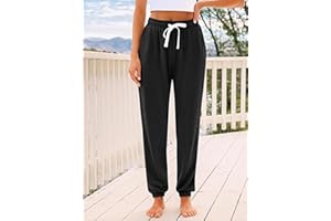 Women's High Waisted Joggers with Pockets, Sweatpants with Drawstring, Cinch Bottom Lounge Pants for Yoga & Gym