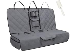 YEENIS Soft-feeling Bench Seat Cover for Dogs Car Seat Cover for Back Seat Protector, Waterproof and Washable Back Seat Dog Cover Fits for Most Cars, Trucks and SUVs (Grey)