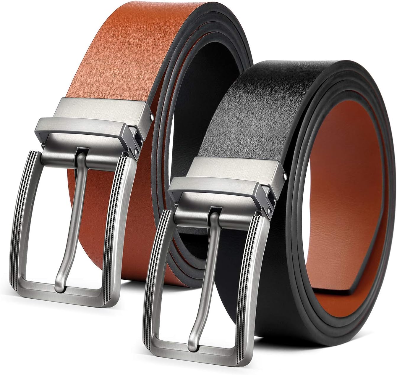 Mens Reversible Belt, Leather Belt for men with Gift Box Business