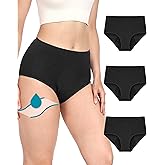Neione Women Period Underwear Heavy Flow High-Waisted Cotton Postpartum Panties Menstrual Briefs Holds 5 Tampons