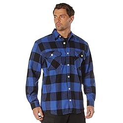 Rothco Heavy Weight Plaid Flannel Shirt, Blue, Large