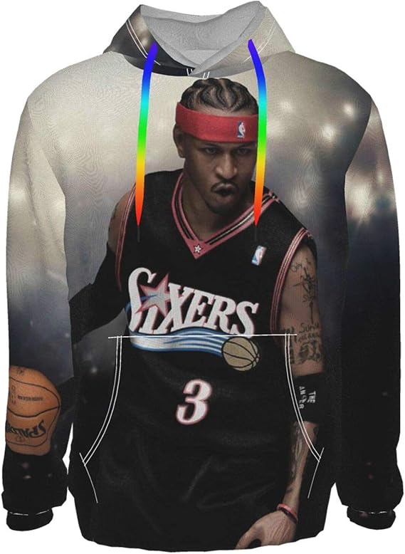 Amazon Co Jp アレン アイバーソン 秋冬 潮流 おしゃれ カジュアル プリント カップル 応援服 通学 防寒 保温する スポーツ プルオーバー 長袖 パーカー 厚手 暖かい フード付 きスウェットシャツ 男女兼用 服 ファッション小物