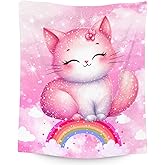 COOPASIA Cat Blanket for Girls Kids Blanket Gifts, Cat Themed Gifts for Women, Warm Flannel Toddler Throws for Couch, 40"x50"