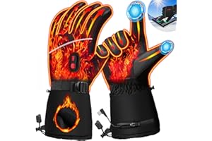 LQTTEK Heated Gloves for Men,Motorcycle Heated Gloves for Men and Women,Battery Powered Work Gloves Winter Outdoor TouchScreen Windproof Gloves Waterproof Gloves,Hand Warmers for Camping Cycling Skiing