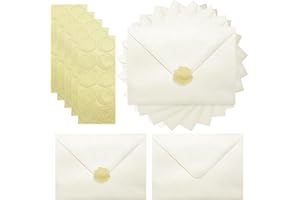 Zooyinfy 50 Pack 5 x 7 Pearl Envelopes，Self-Seal A7 Shimmer Envelopes,with V-Flap for Greeting Cards, Invitation Envelopes fo