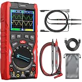 Dual Channel 3-in-1 Handheld Oscilloscope Multimeter, 70MHz Signal Generato | 70MHz Bandwidth, 200MSa/s Sampling, 20000 Counts, Type-C Fast Charge, Portable Digital Scope for Lab Testing, Black &amp; Red