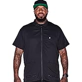 Barber Strong Barber Jacket Jacket, Men's Black, Hair Repellent, Lightweight and Breathable Vented Side Panels, Features Easy Hair Removal and 2-Way Zipper Closure, XL