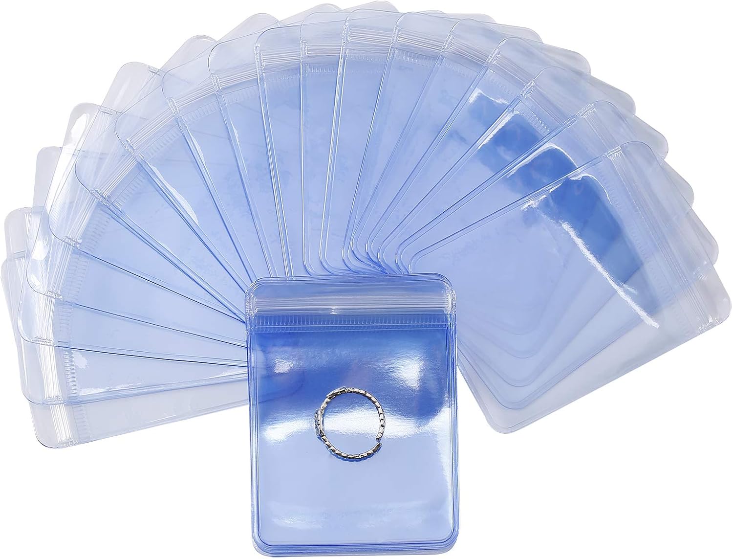 WEIKILLY Antitarnish Jewelry PVC Bag, Self Seal Plastic Pack, Zipper