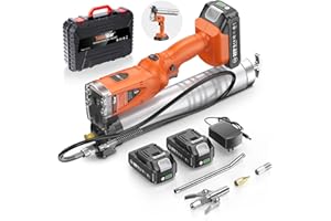 TaskStar 2-in-1 Electric Grease Gun: Automatic Cordless Grease Gun Battery Powered with 2 Batteries & Charger, 10000PSI, 39.4" Hose, for Farm, Workshop & Heavy Machinery Maintenance