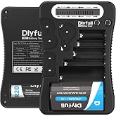 Dlyfull Battery Tester for AA AAA C D 9V, Button Cell &amp; Household Batteries | LCD Display Universal Battery Checker for CR2032 CR123A CR2 CRV3 2CR5 CRP2, 1x AAA Batteries Included