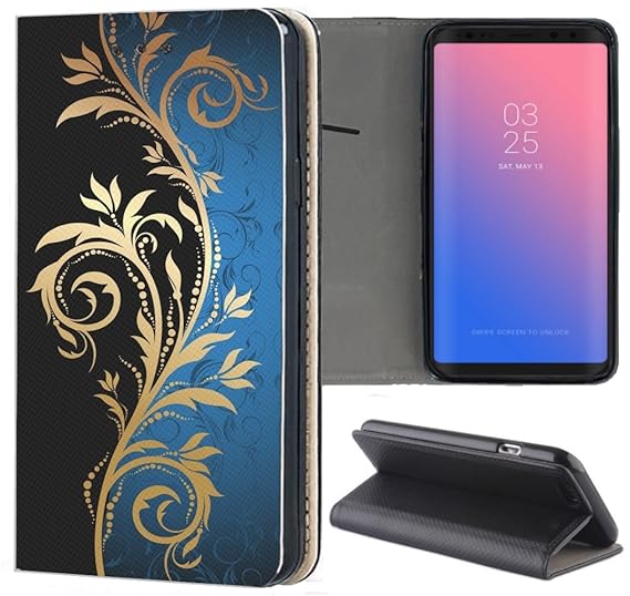 Samsung Galaxy A3 2017 Hülle Smart Flipcover Schutzhülle Case Handyhülle für Samsung Galaxy A3 2017 (621 Tattoo Style Schwarz