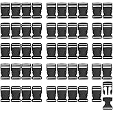 RETON 50 PCS 1 Inch Side Release Buckles, Heavy Duty Plastic Buckles Clips Black Adjustable Quick Release Buckle, Backpack Buckle Replacement for Nylon Webbing Straps Belt Dog Collars (25MM)
