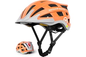 OutdoorMaster Gem II MIPS Bike Helmet with Light - Lightweight Cycling Helmet,Mountain Road Bicycle Helmet for Youth & Adult