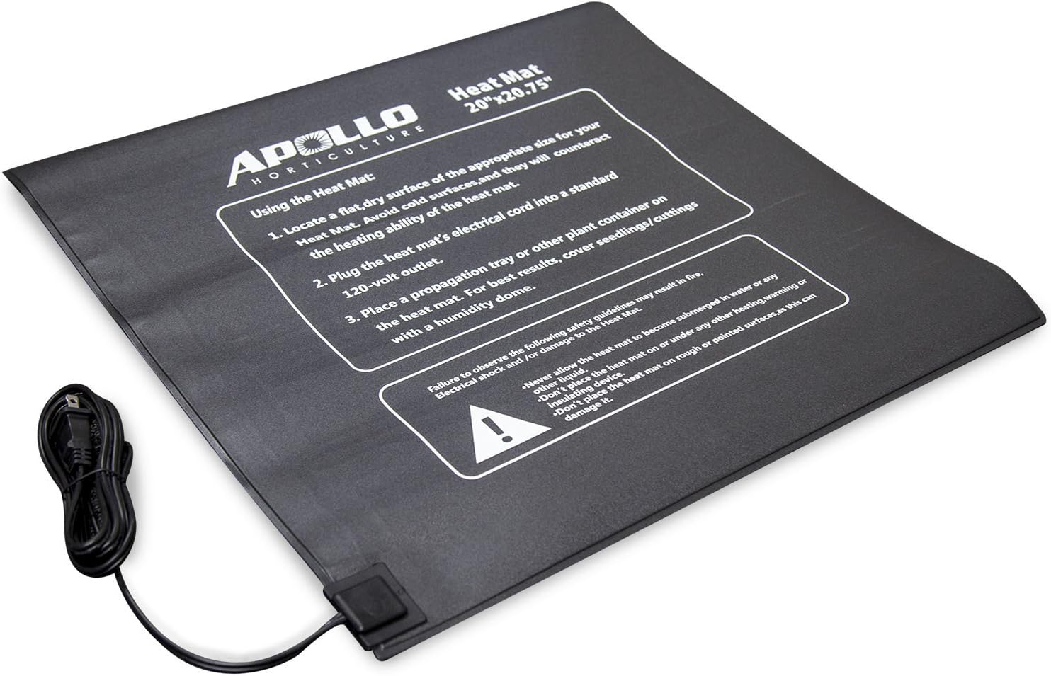 Apollo Horticulture 20"x20.75" Seedling Heating Mat for Propagation and Cloning
