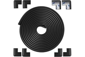 Arinbeb Foam Corner Protector Edge and Corner Guard, with 12.5 feet Length Foam Safety Bumpers, Baby Proofing Safety Table Corner Protectors (Black 12.5ft)