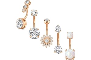 MODRSA Belly Button Ring Belly Rings Surgical Steel Belly Button Rings for Women Navel Piercing Jewelry Silver Gold 6mm 8mm 1