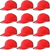 NOBONDO 12 Pack Unisex Baseball Caps - Bulk Wholesale Blank Plain Adjustable Hats for Men & Women