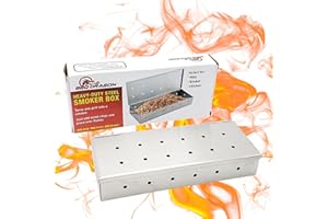 BBQ Dragon Smoker Box for Gas Grilling - Heavy-Duty Stainless Steel Smoker Box with Hinged Lid - Large Smoke Box for Gas Grill & Charcoal Grills - Premium Grill Smoker Box for Authentic BBQ Flavor