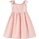 Rysly Girls Cotton-Linen Sleeveless Dress with Shoulder Straps and Pockets Toddler Girls Sundress