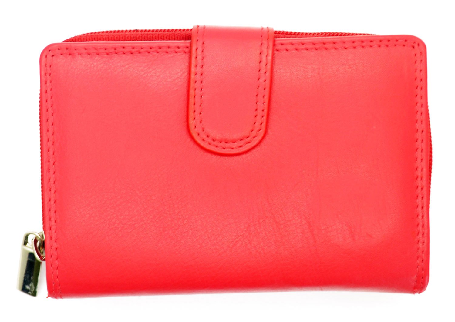 Ladies Genuine Leather Organiser Purse / Multiple Card Slots / Coin Section-Red