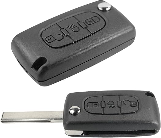Guscio Chiave Telecomando Per Peugeot 107/207/307/407 - Con Portachiavi In Pelle - Foto 4