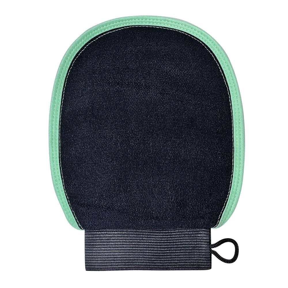 Exfoliating Glove for Body Shower Scrubber Exfoliator Dead Skin Remover Korean Kessa Glove Reusable,Natural Black(1 Pack)