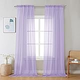 Chyhomenyc Sheer Lilac Curtains 90 inches Long 2