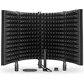 Aokeo Studio Recording Microphone Isolation Shield, Pop Filter.High Density Absorbent Foam is Used to Filter Vocal. Suitable for Blue yeti and Any Condenser Microphone Recording Equipment