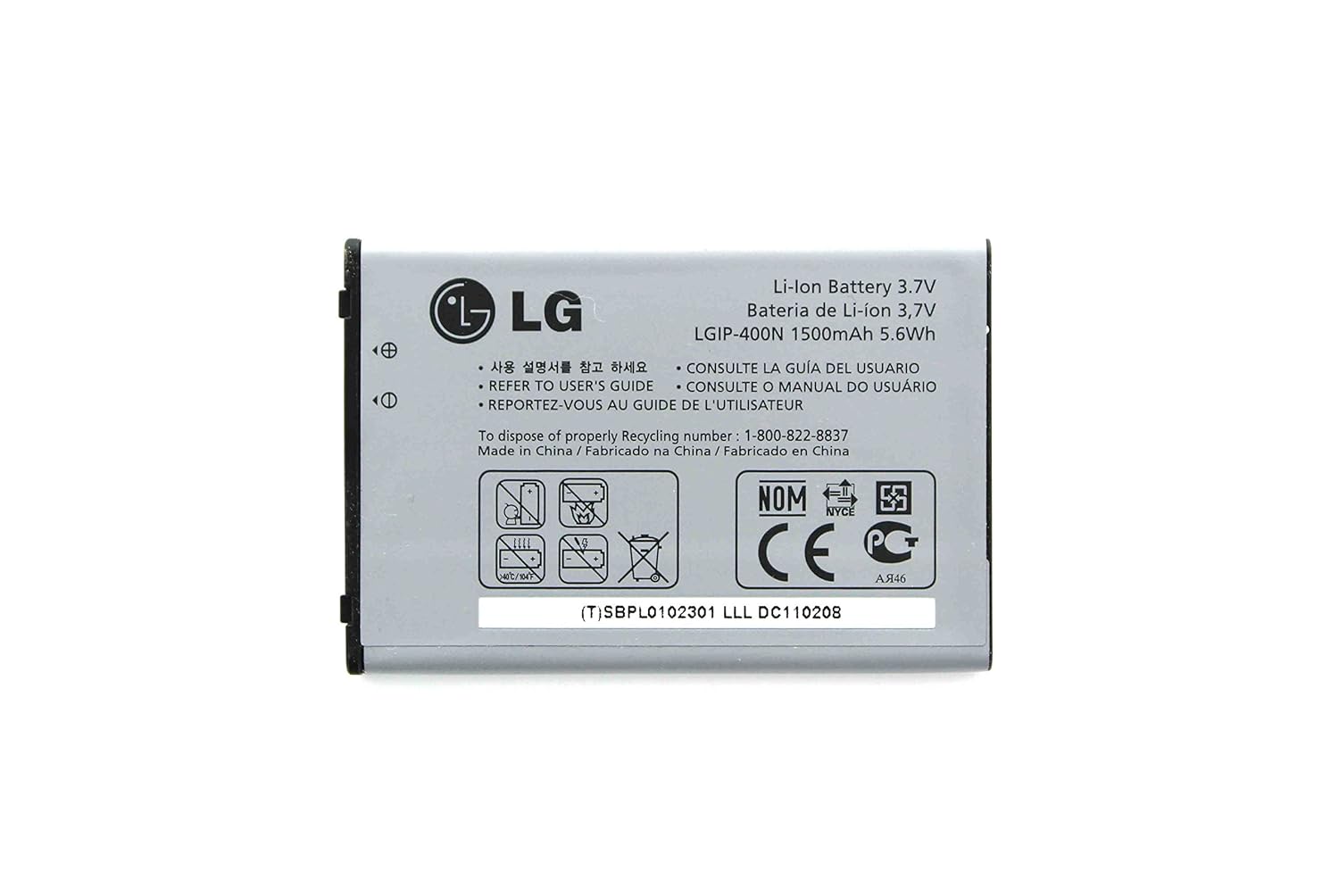 Amazon.com: LG GW820 GW620 GT540 Battery LGIP-400N SBPP0027401: Cell Phones