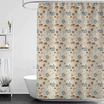 Amazon Com Homecoco Shower Curtains Neutral Colors Seashells