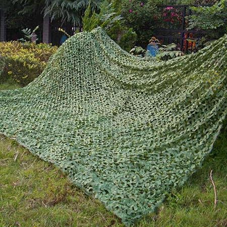Camouflage Netting Camo Net Oxford Fabric Hunting Shooting Hide Woodland Camping Military (Green, 3x5M)