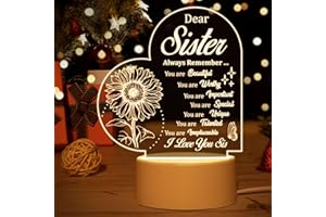 BUIOATA Sister Gifts - Sisters Gifts from Sister, Night Light Gifts for Sister, Sister Birthday Gifts for Sister, Christmas Thanksgiving Valentines Day Birthday Gifts for Sister Sister in Law Big Sister Gifts
