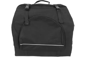 Accordion Bag for 120 Bass Padded Musical Instrument Backpack with Adjustable Straps and Extra Zipper Pockets - Black