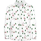 AOBUTE Mens Valentines Long Sleeve Shirts Mardi Gras Button Down Shirt
