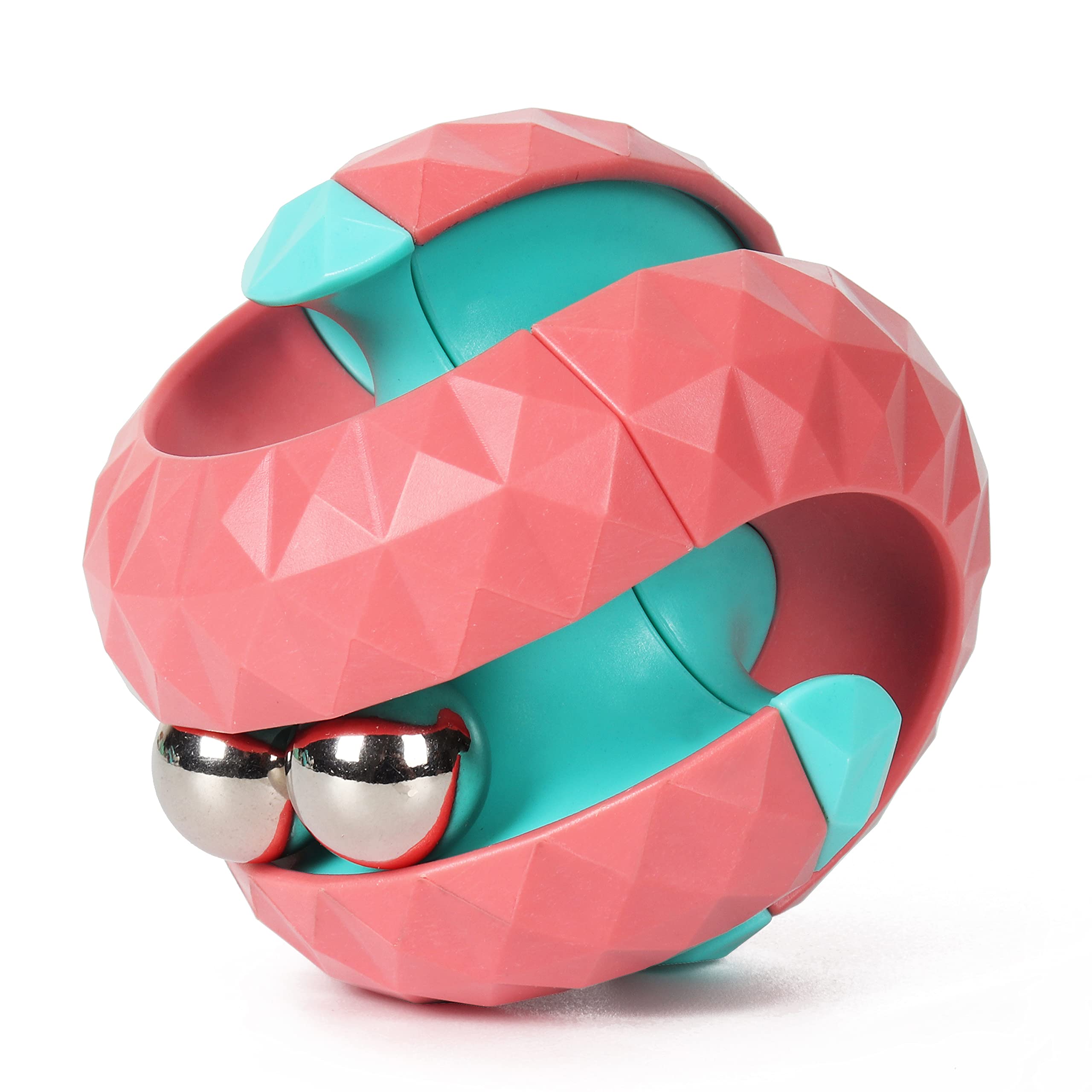 Yiran Rotating Cube Bead Orbit Ball Maze Ball Fidget Hand Spinner Sensory Toys Anxiety Relief and Stress Relief Fingertip Gyro Toy Educational Puzzle Games for Interactive Toys Kids and Adult- Pink — image 1