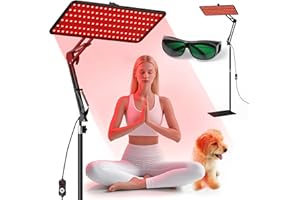 Morfone Red Light Therapy for Body & Face - Tri-Wavelength (660nm, 850nm, 940nm) Infrared Light Therapy Lamp Large Panel with Adjustable Stand, Protective Glasses for Home Use, Gift for Women Girls