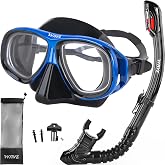 Nearsighted Snorkel Gear, Nearsighted Dry Snorkel Mask Set for Adult Youth, Nearsighted Anti Fog Diving Mask with Detachable Camera Mount &amp; Adjustable Strap for Scuba Diving, Snorkeling, Freediving