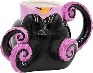 Silver Buffalo Disney Villain Ursula Tentacles Ceramic 3D Sculpted Mug, 1 Count (Pack of 1), Black