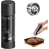 Luvan Pepper Grinder, Sleek Manual Pepper Mill with Stainless Steel Grinding Core, Adjustable Coarseness, Refillable Semi-Transparent Spice Grinder for Kitchen Cooking &amp; Dining