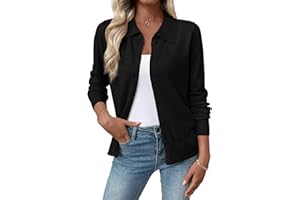 EVALESS Cardigan Sweaters for Women Wool Blend Lightweight Trendy Long Sleeve Lapel Collar Button Down Sweater Cardigans
