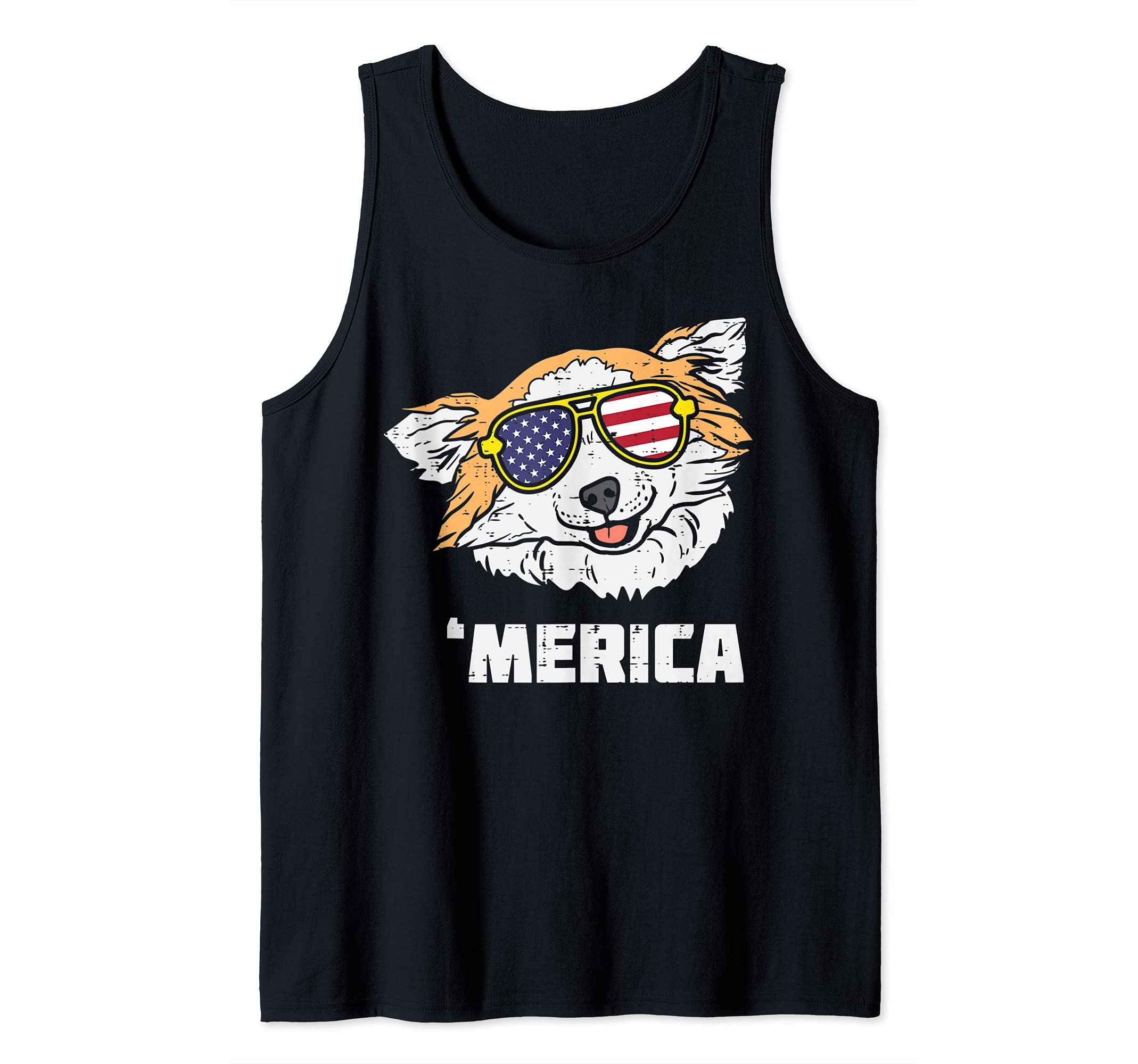 Chihuahua Merica Chiwawa American USA 4th Of July Fourth Dog Tank Top